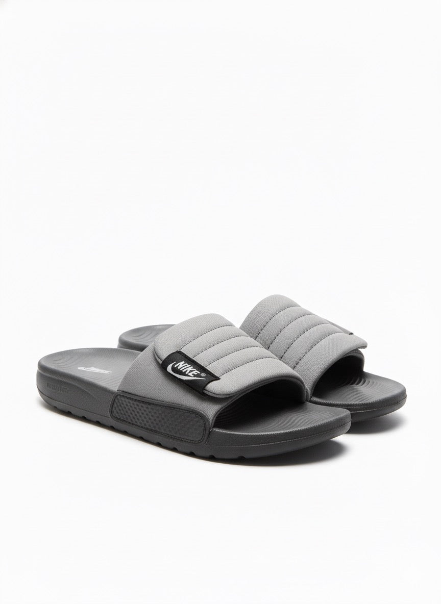 Adjustable White Slides | Stylish Soft Cushion Anti-Slip Water Resistant Slippers